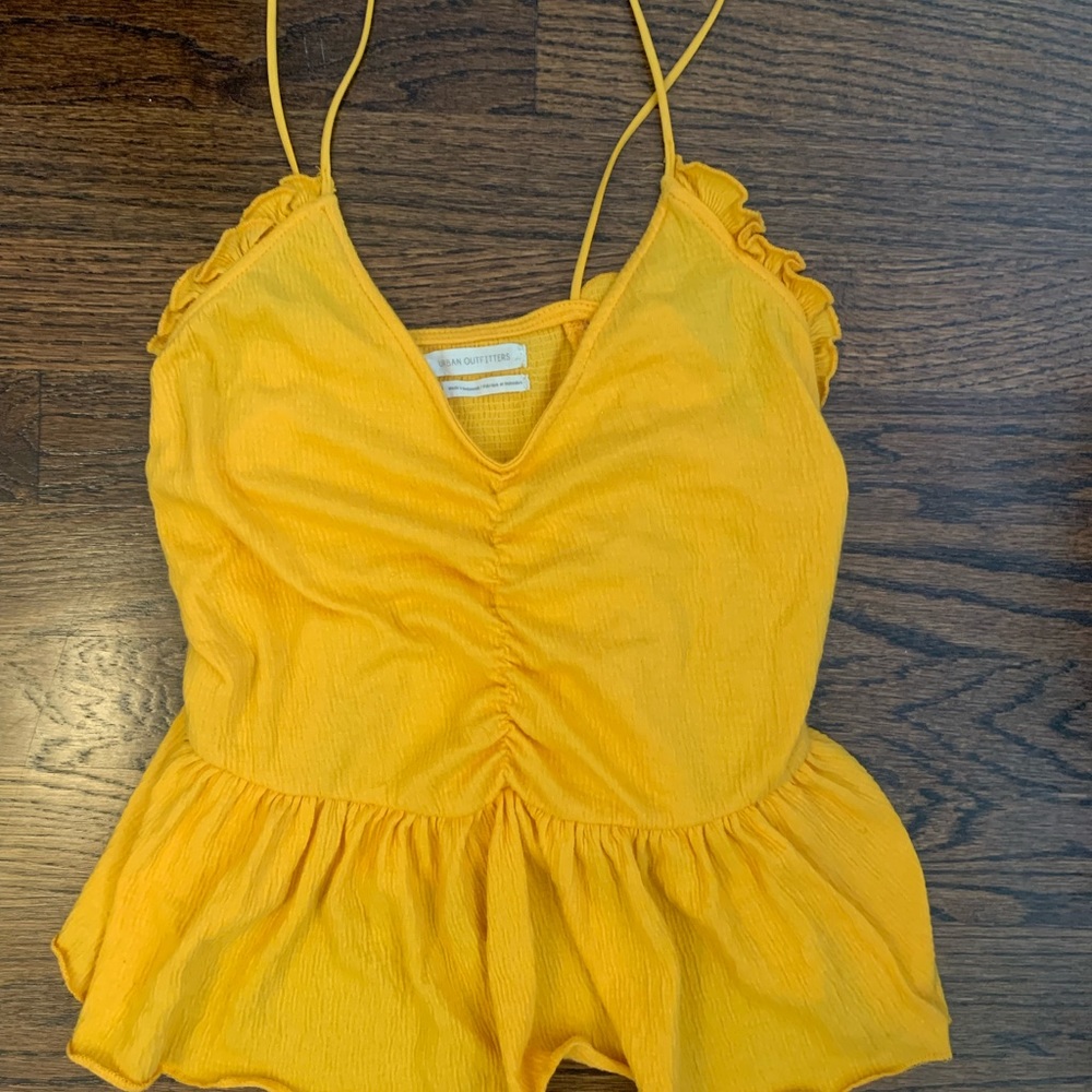 Yellow poplin tank top